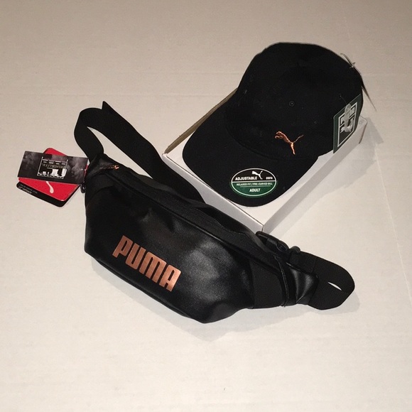 Puma Handbags - Puma Royale PU Hipsack Black/Rose Gold w/hat NWT